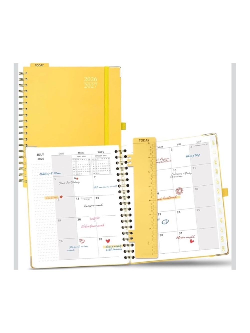 POPRUN 2026-2027 Monthly Planner, 18 Month Calendar (July 2026-Dec 2027)..